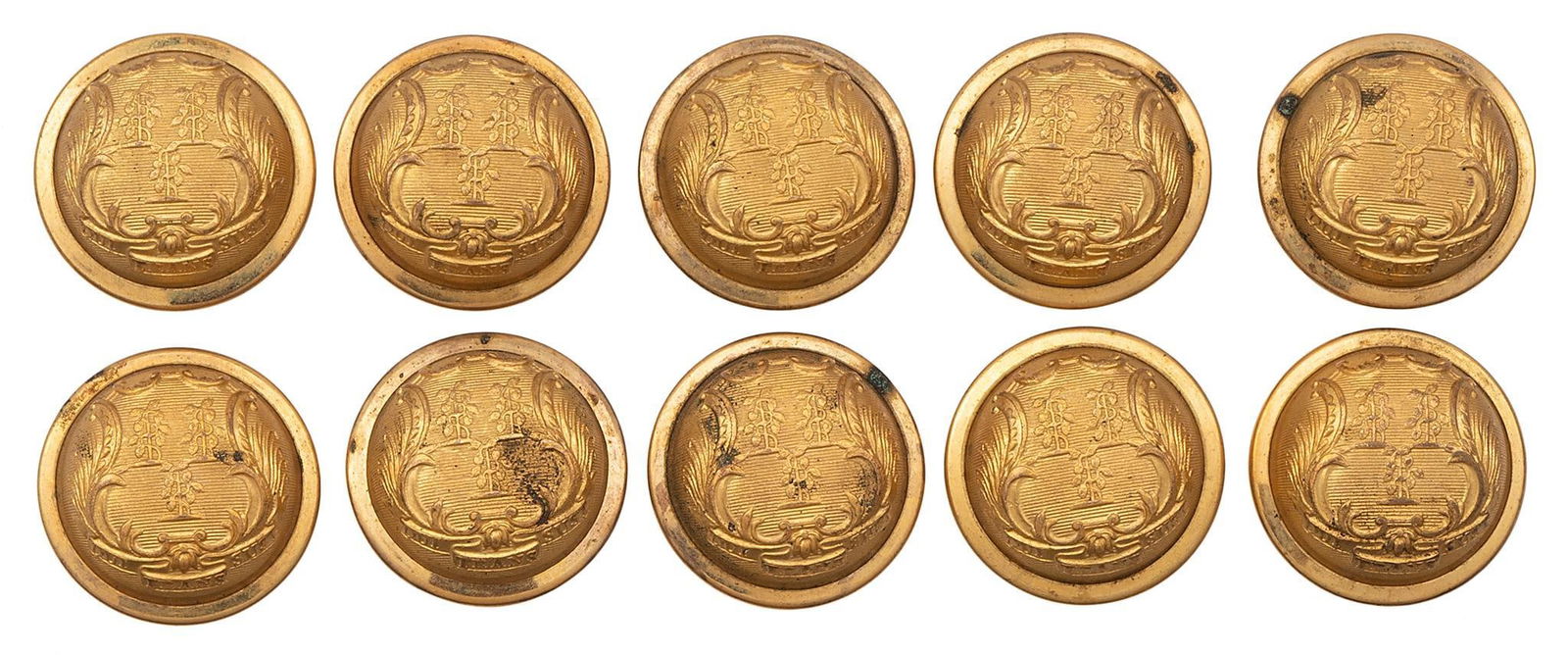 Lot of Ten 20th Century Connecticut State Coat Buttons (1 of 2)