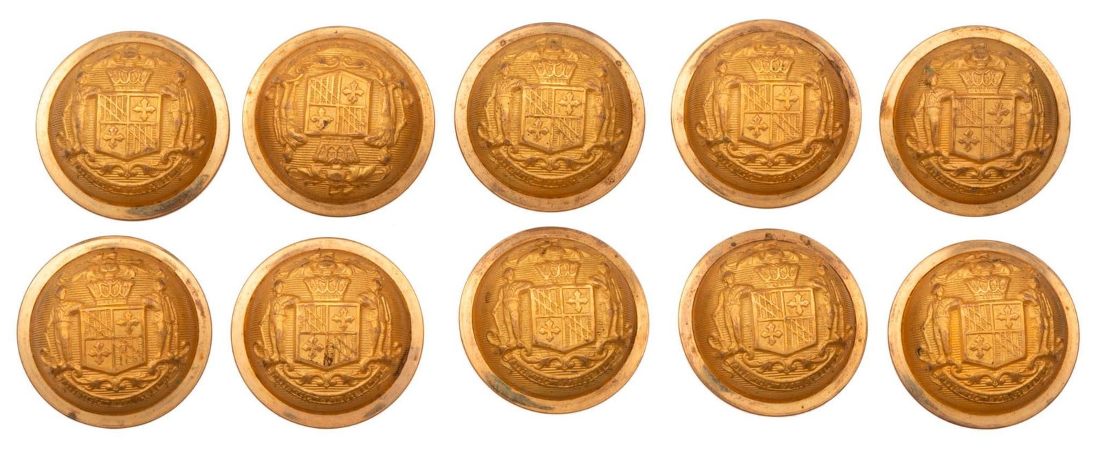 Lot of Ten Maryland State Coat Buttons (1 of 2)
