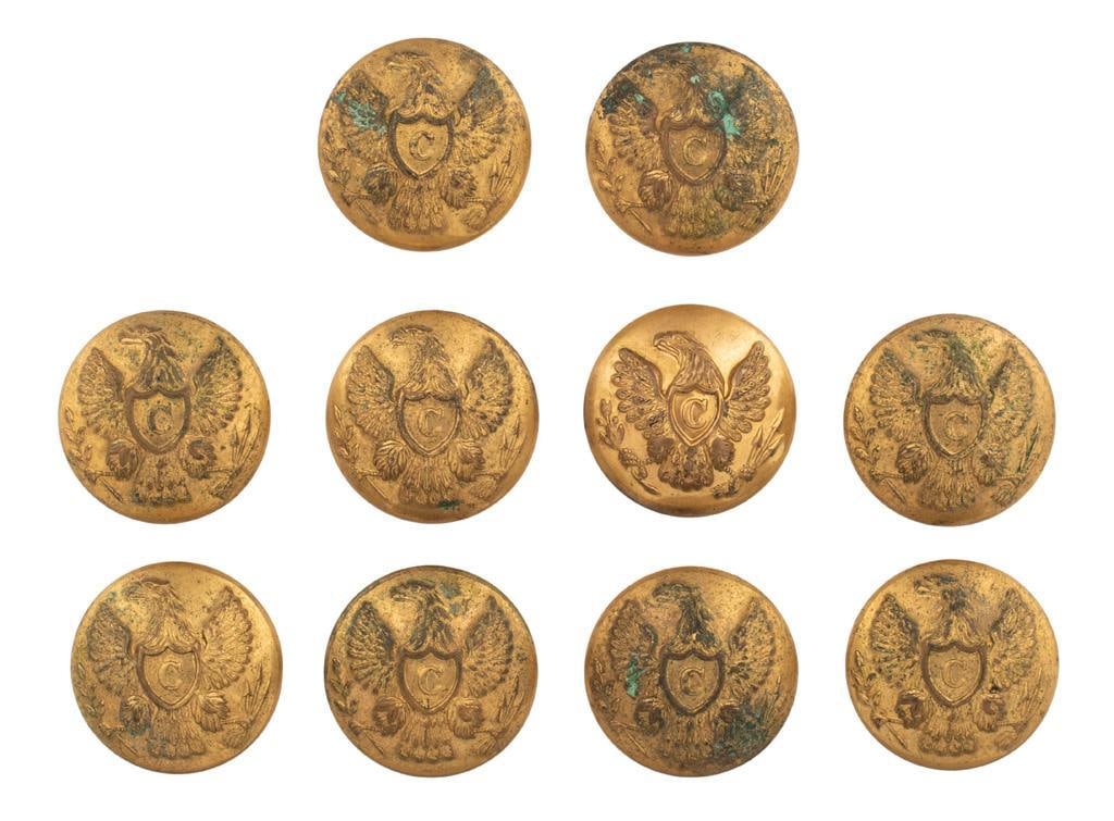 Lot of Civil War Era D. Evans US Officer's Coat Buttons (1 of 2)