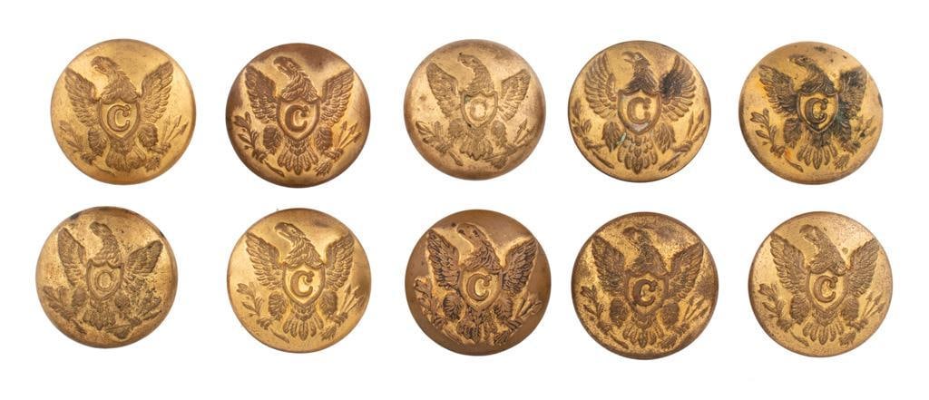 Lot of Civil War Era Scovill Cavalry Officer's Great Coat Buttons (1 of 2)