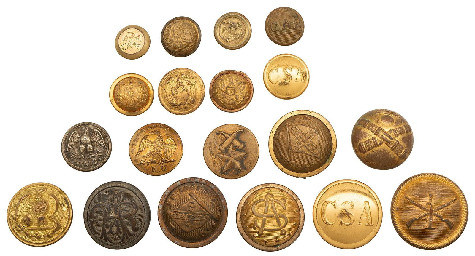 Grouping of Civil War Era Military Buttons (1 of 2)