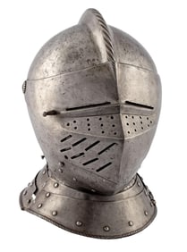 A Fine And Rare German Close Helmet Circa 1600