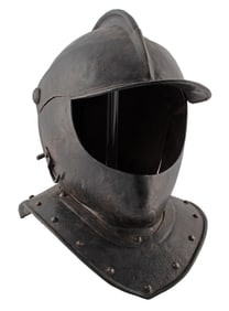 An Early 17th Century Continental Open  Face Burgonet Helmet