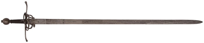 16th Century Continental Broad Sword With Back Sword Blade