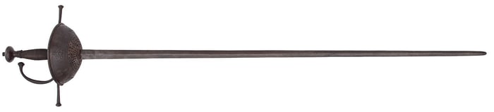 An Attractive French Cup Hilt Rapier With Fine Embossed Cup 18th Century (?)