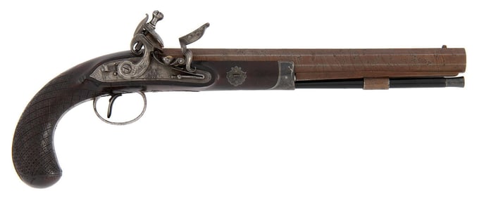 An Fine Quality Early English Flintlock Dueling Pistol By John Knubley Circa 1785