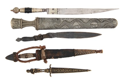 Lot of 5 Ethnographic Edged Weapons