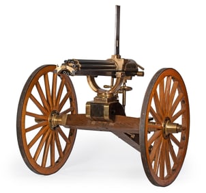 **Museum Quality Reproduction Of 1876 Gatling Gun And Carrige