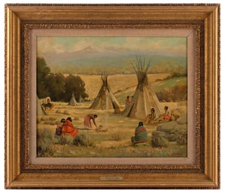Joseph Henry Sharp Crow Indian Camp Scene