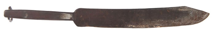 Very Rare One Piece Hand Forged Iron Bowie Knife circa Mid to Late 19th Century