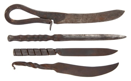 Lot of Mid Four 19th Century Blacksmith Knives