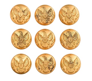 Full Set of Post-Civil War Infantry Officer's Buttons