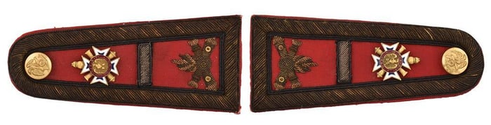 Rare Pair of Officer's Shoulder Straps, Veteran Corps of Artillery of the State of New York