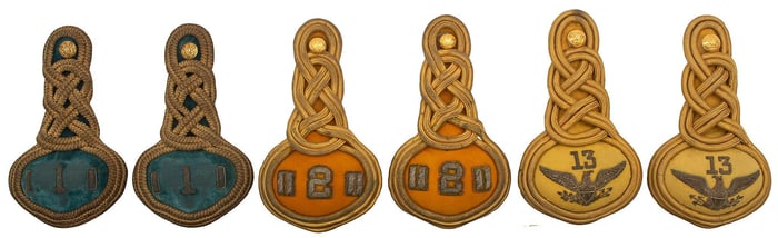 Lot of Three Pairs of US Indian Wars Officer's Insignia