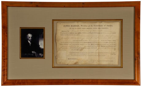 James Madison Signed Cincinnati Land Grant