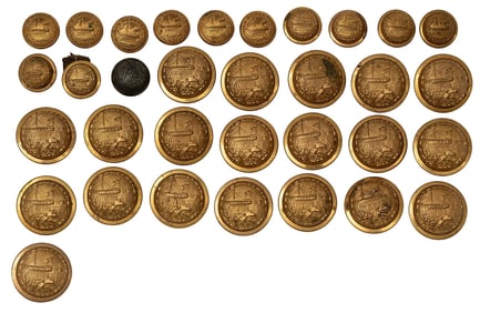 US New Hampshire State Coat Buttons