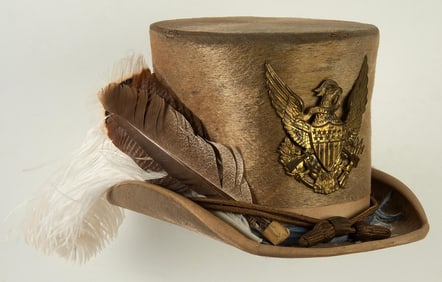 19th Century American White Beaver Skin Top Hat