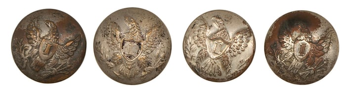 Mexican War Era Infantry Officer's Buttons
