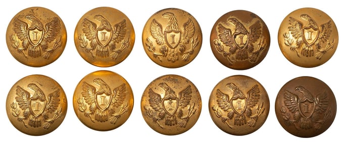 D. Evans & Co. Indian Wars Period Coat-Size Infantry Officer Buttons