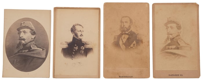 Lot of CDVs Including Napoleon III, Tsar Nicholas and Emperor Maximillian of Mexico
