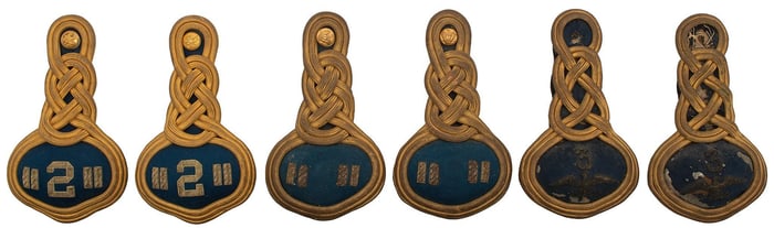 Three Pairs of US Indian Wars Era Infantry Officer's Insignia