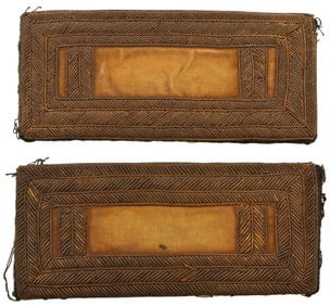 Unique Post Civil-War Officer's Straps with Triple Borders