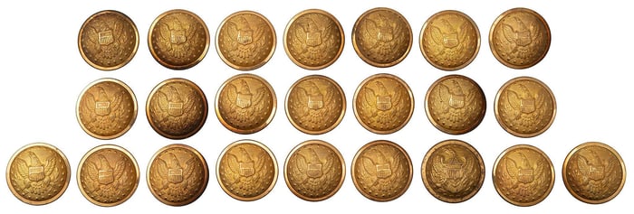 Late 19th Century US Staff Officer's Buttons