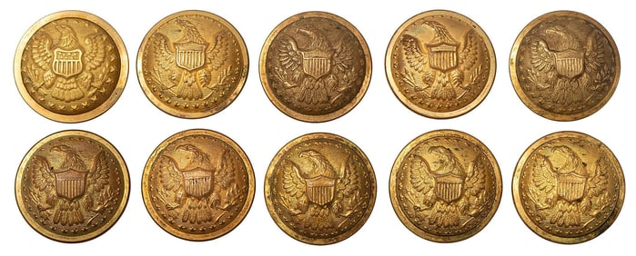 19th Century Coat Size US Staff Officer's Buttons