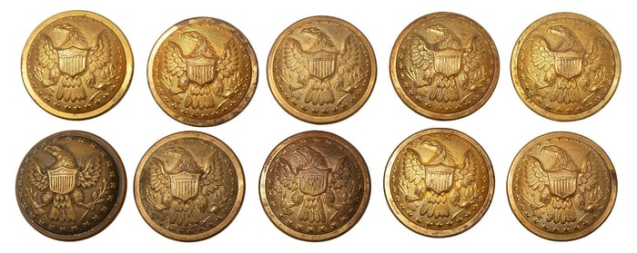 Ten Coat Size Horstman & Allien US Staff Officer Buttons