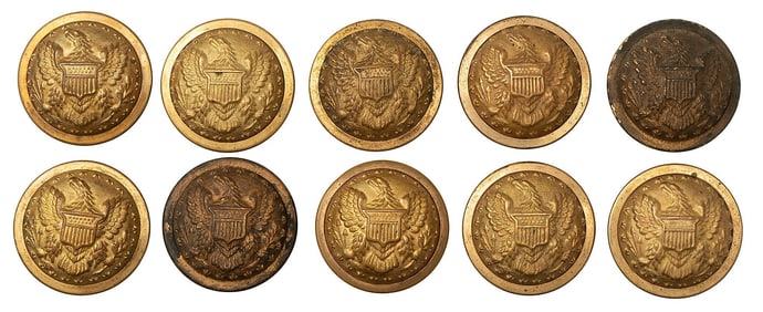 Ten Coat Size Horstman & Brothers Co. US Staff Officer Buttons