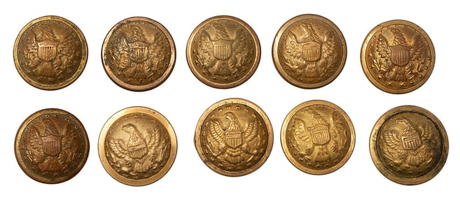 Ten Horstmann Cuff Size US Staff Officer's Buttons