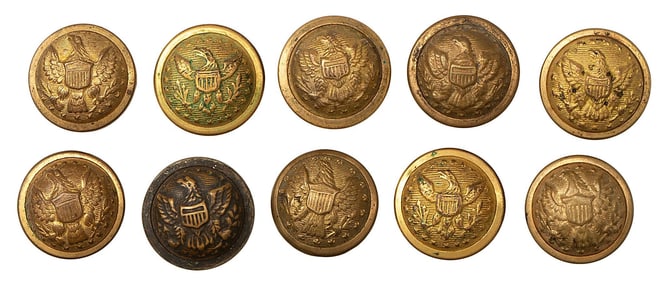 Ten Horstmann Cuff Size US Staff Officer's Buttons