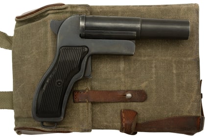 Soviet era Polish Flare Pistol in Original Canvas Case.