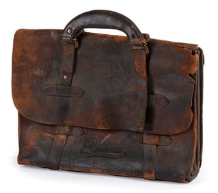 Early Harpham Bros Lincoln Nebraska Leather Brief Case