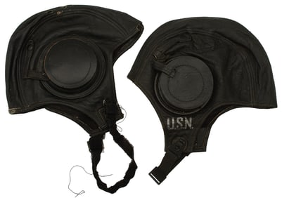WW2 U.S. Navy Aviator Flying Helmets Lot of 2