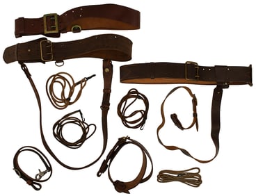 Lot of Officer's Belts and Lanyards