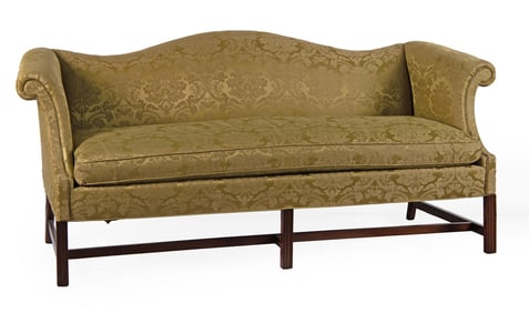 American Chippendale Style Camelback Sofa