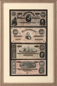 Confederate States of American Paper Currency Bills