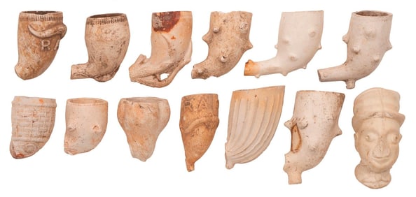 A Grouping of 19th Century Continental Clay Pipes