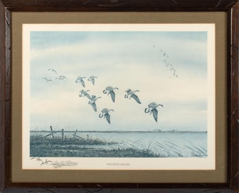 Bob Gillepse Winter Geese Lithograph