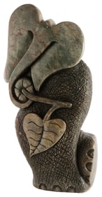 African Hand Carved Hardstone Elephant Sculpture