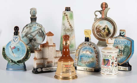 Vintage Jim Beam Continental Related Porcelain Decanters