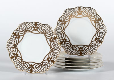 L'Objet Alencon Pattern Fine China Saucers
