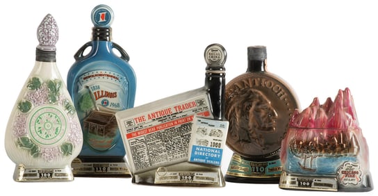 Vintage Jim Beam Illinois Related Porcelain Decanters