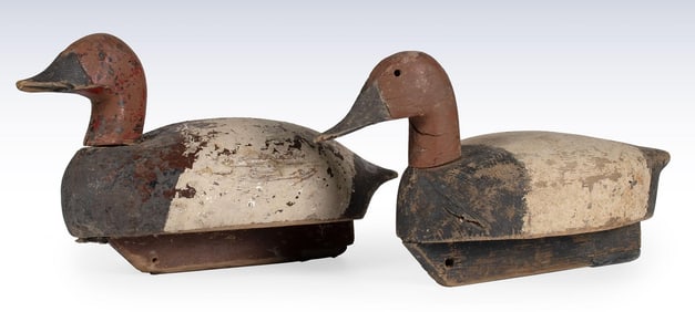 Two Redhead Canvasback Duck Decoys