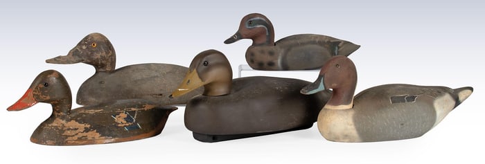 Group of 5 Painted Duck Decoys