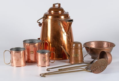 A Grouping of Various Antique Copper Wares