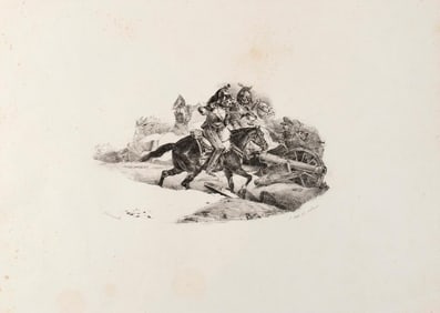 A Military Lithograph by Theodore Gericault (French, 1791-1824)