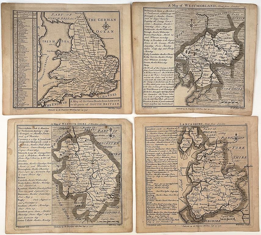 18th Century Map Engravings of British Cities by William Toms (1 of 3)