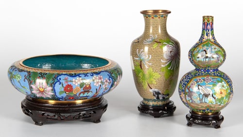 Grouping of Chinese Cloisonne Tablewares